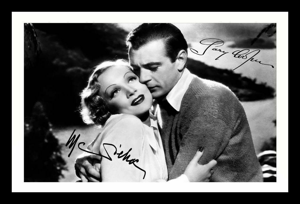 Gary Cooper & Marlene Dietrich Autograph Signed & Framed Photo Poster painting