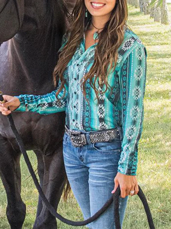 Women Retro Western Shirt