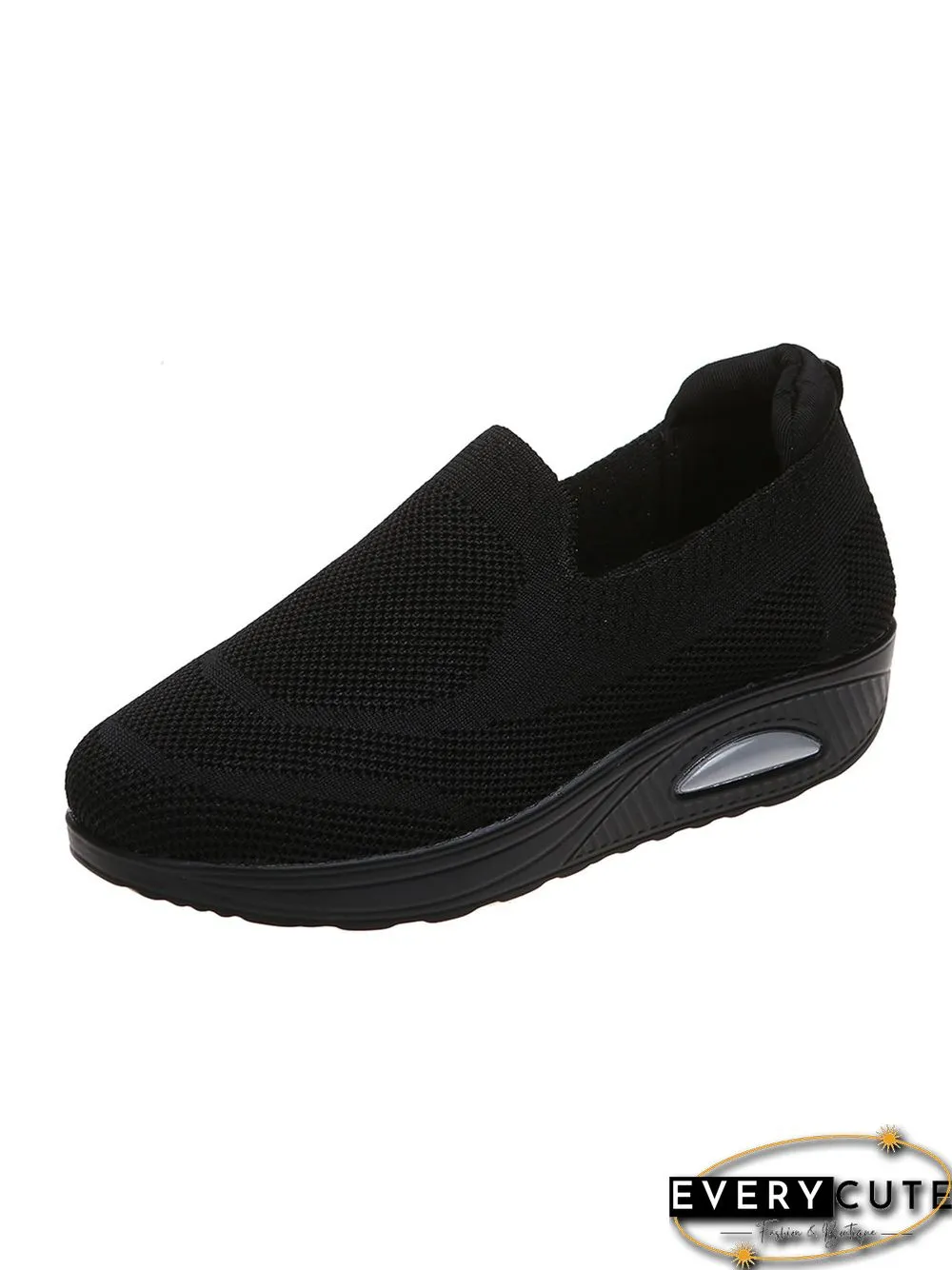 Contrasting Color Comfort Shock Absorbing Flyknit Sneakers
