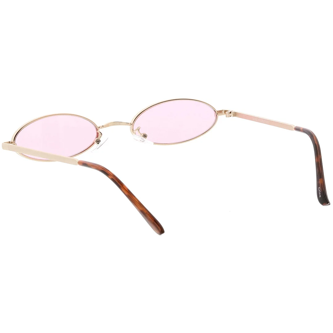 Extreme Small Oval glasses Color Tinted Flat Lens 51mm