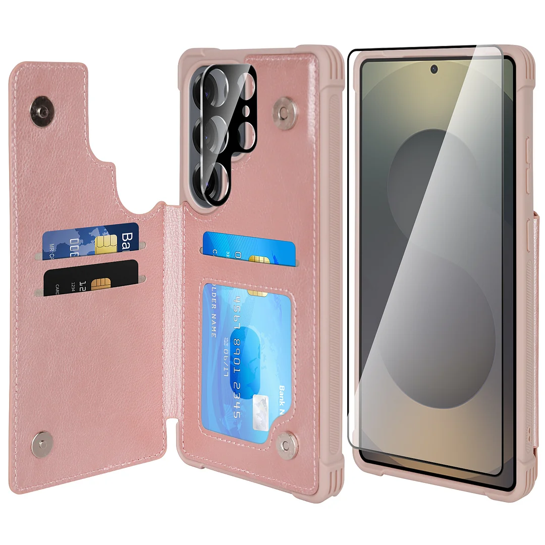 VANAVAGY Wallet Case Compatible for Galaxy S25 Ultra 5G with Credit Card Holder and Coin Pocket