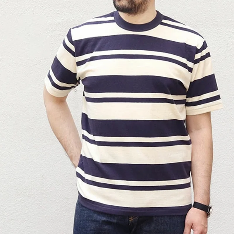 All-Match Three Color Heavy Yarn Mid Short Sleeve T-Shirt
