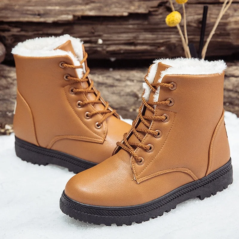 Black Boots Women Winter Shoes Women's Boot 2020 Classic Style Ankle Boots for Woman Snow Booties Warm Shoes Plus Size 35-44