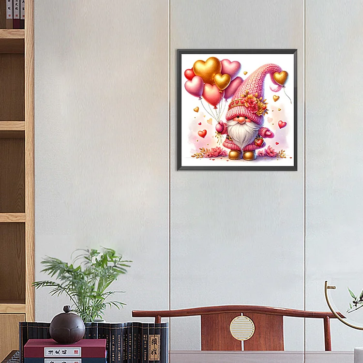 Diamond Painting - Full Round - Valentines Day Gnome(30*30cm)-1119655