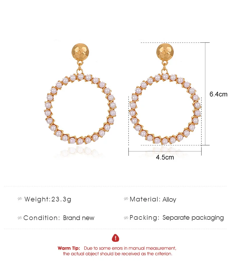 Pearl hoop gold plated earrings