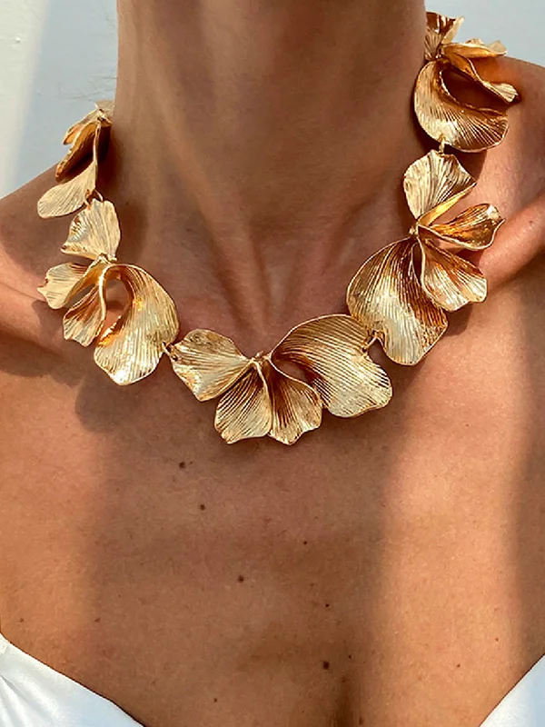 Solid Color Flower Print Necklaces Accessories