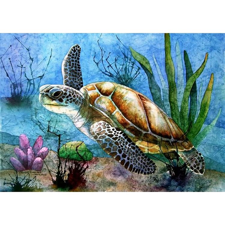 Sea Turtle Square Full Drill Diamond Painting 40X30CM(Canvas) gbfke