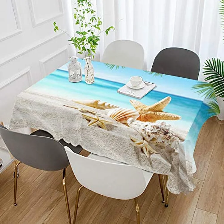 Beach Palm Leaf Rectangle Tablecloth Kitchen Table Decor Waterproof Anti Wrinkle Table Cover for Dining Wedding Decorations