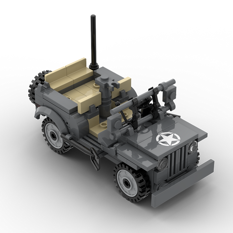 World War II (WW2) U.S. Army Willys Jeep Vehicle BRICKS BLOCKS CONSTRUCTION TOYS