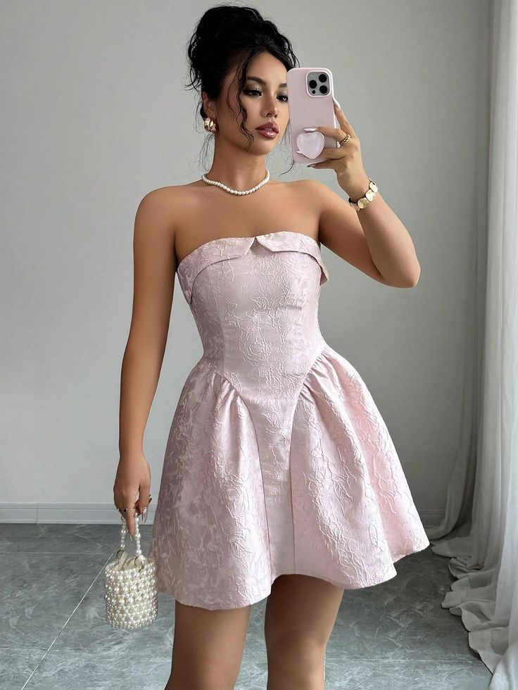 Girly Pink Sleeveless Straight Across Mini Homecoming Dress HC0161