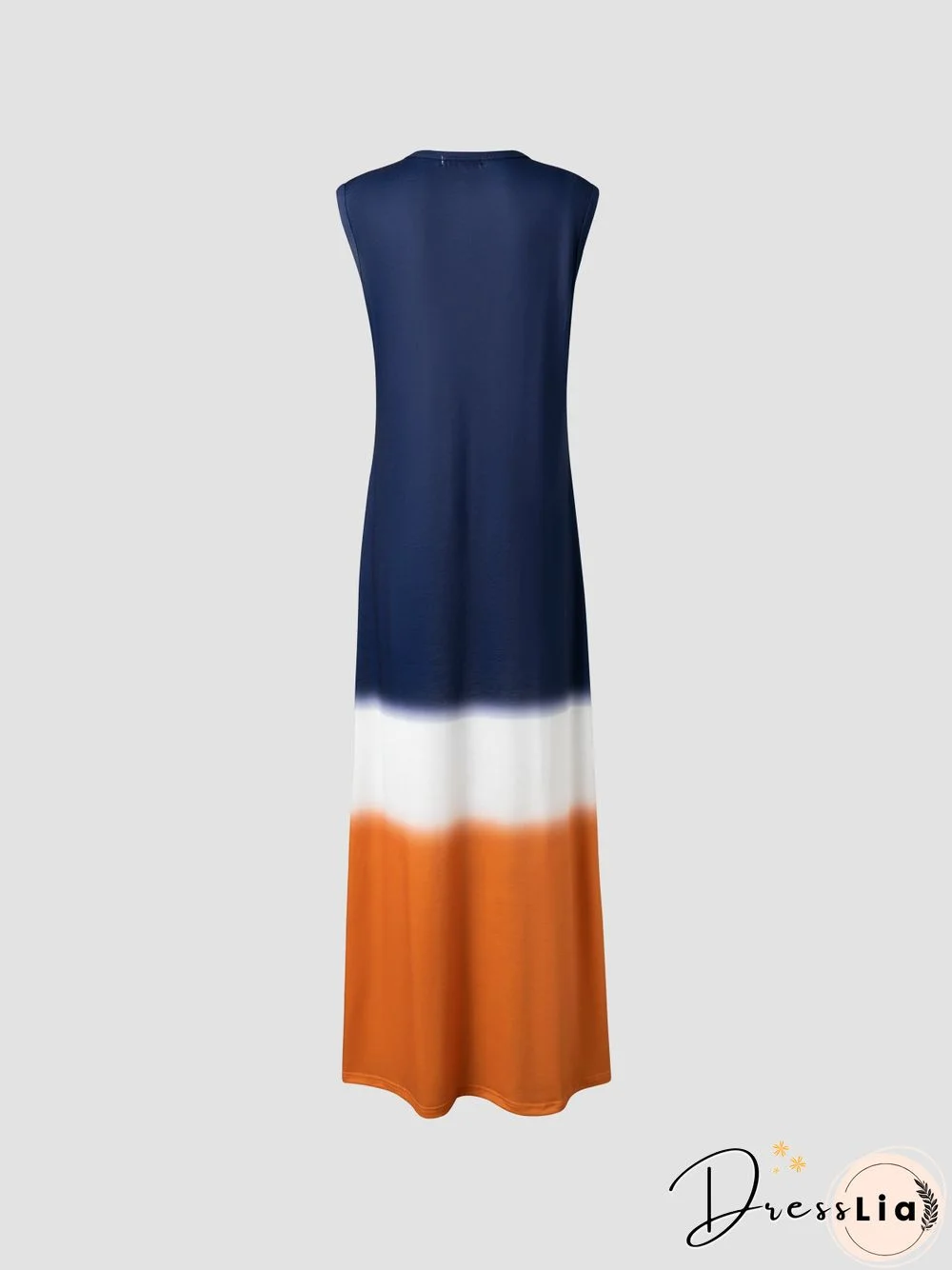 Maxi Knitting Dress Striped Sleeveless Cotton-Blend Knitting Dress For Women