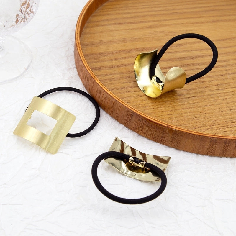 Women’s Minimalist Semicircle Rectangle Alloy Hair Tie