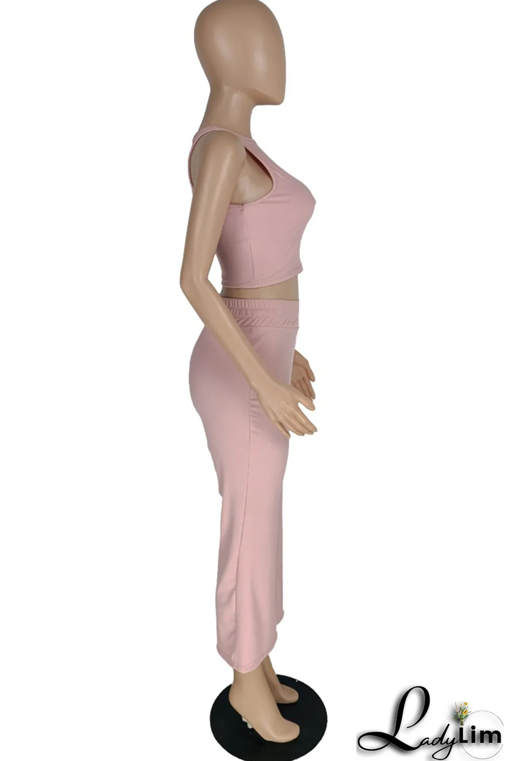 Dark Green Sexy Solid Split Joint O Neck Sleeveless Two Pieces