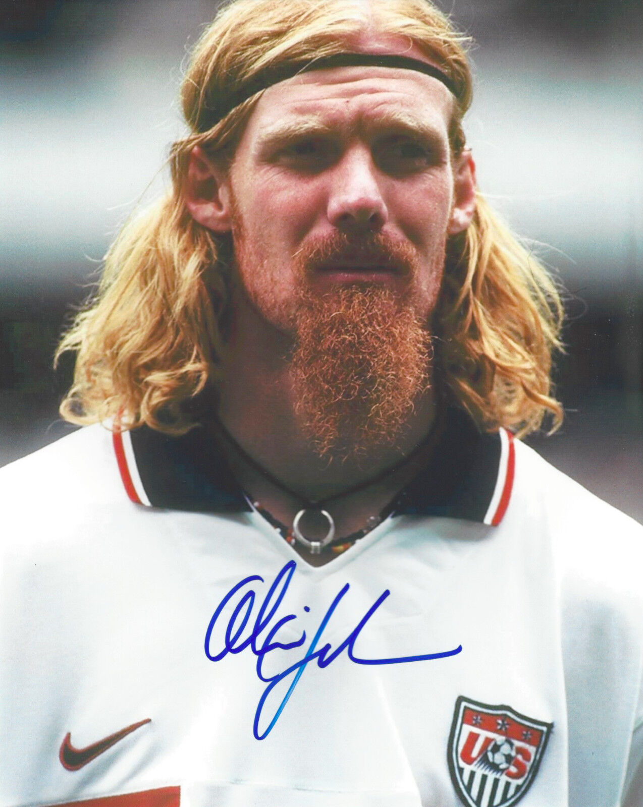 ALEXEI LALAS SIGNED AUTHENTIC US SOCCER 1994 FIFA WORLD CUP 8X10 Photo Poster painting 2 w/COA