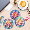 (US Local)[Upgrade]4Pcs Acrylic Special Shape Lotus DIY Waterproof Diamond Painting Coaster