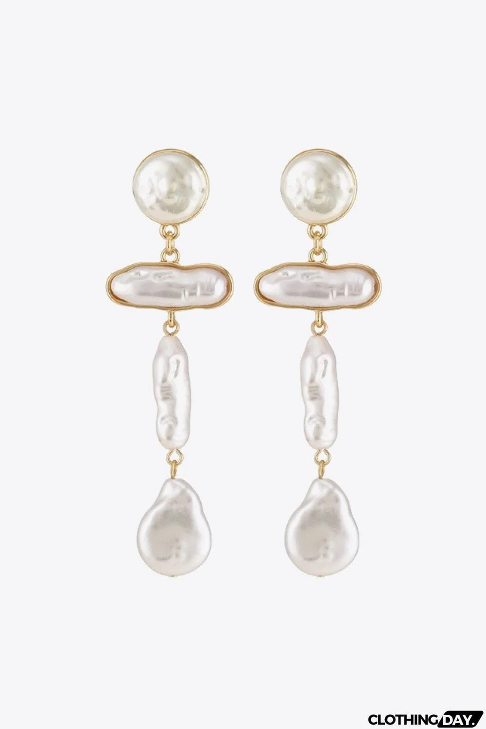Pearl Zinc Alloy Dangle Earrings