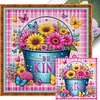 Butterflies and Flowers in a Bucket - 11CT Stamped Cross Stitch - 45*45cm