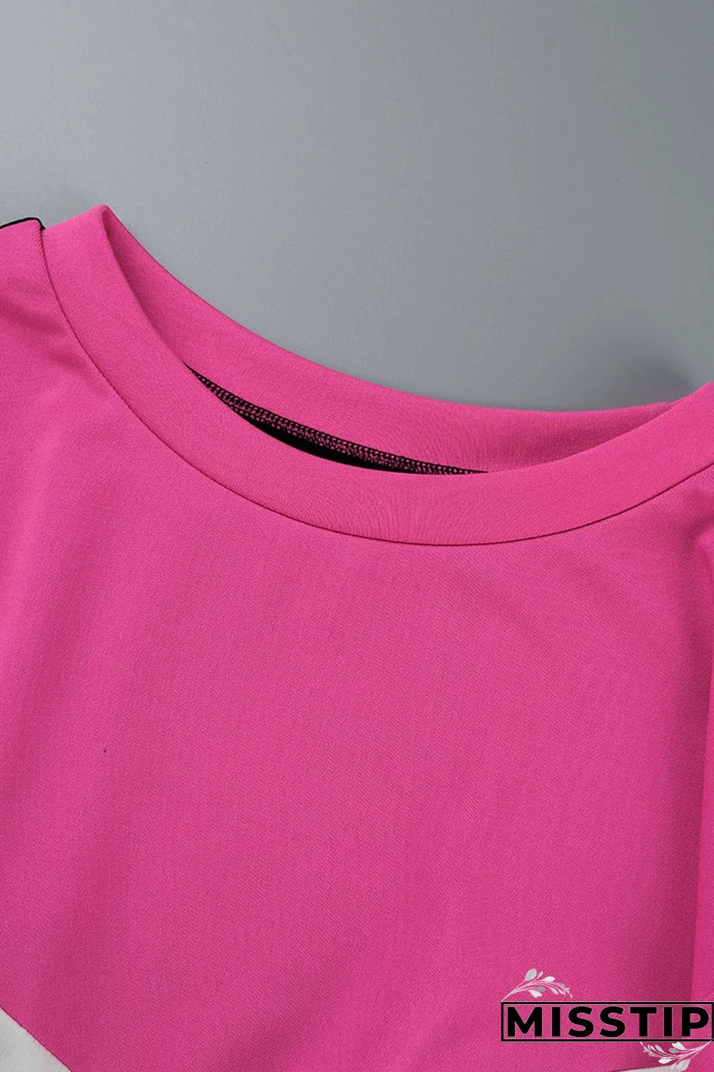 Black Red Casual Solid Patchwork O Neck Long Sleeve Two Pieces