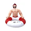 Muscle Men Inflatable Swim Ring Blow Up Swim Tube PVC Pool Floats for Pool Beach