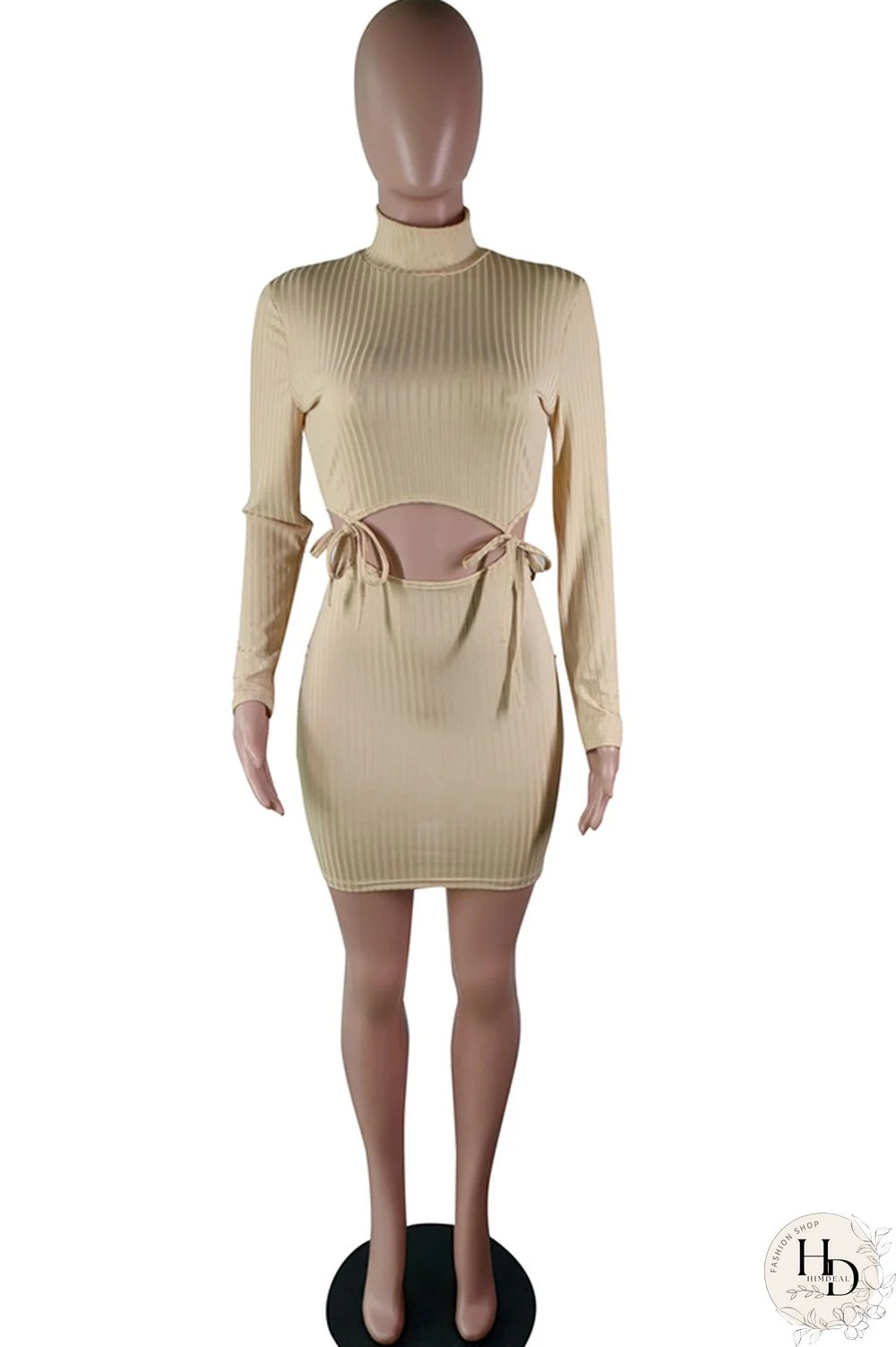 Black Polyester Casual Cap Sleeve Long Sleeves Turtleneck Step Skirt Knee-Length Solid Long Sleeve Dresse