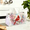Cardinal Plum DIY PULeather Diamond Painting Tissue Box for Adults Beginners Large Size Diamond Art Paper Storage Holder for Living Room Bathroom Table Decor
