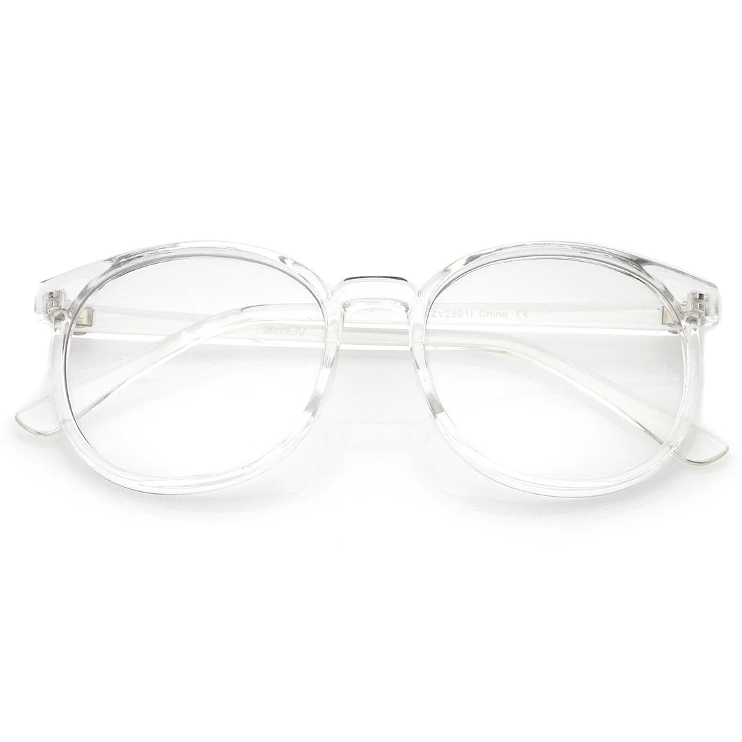 Classic P3 Horn Rimmed Clear Lens Round Eyeglasses 53mm