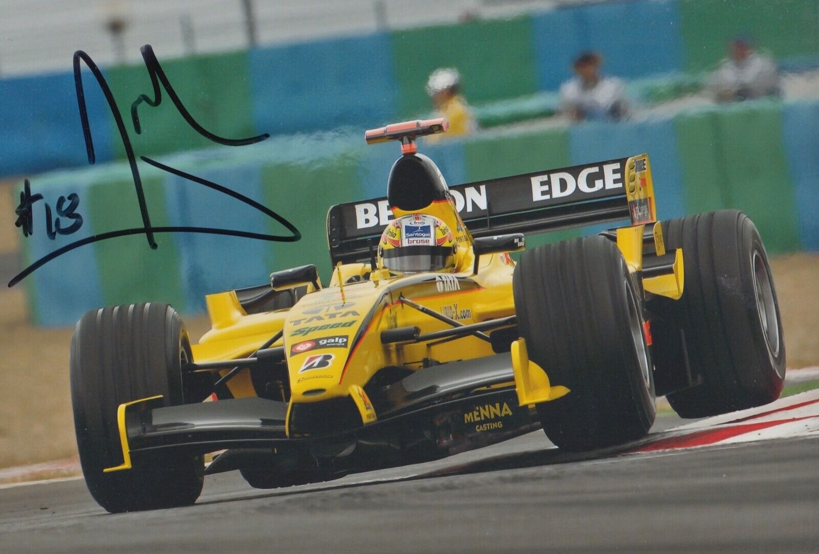 Tiago Monteiro Hand Signed 12x8 Photo Poster painting F1 Autograph Jordan Formula 1 2