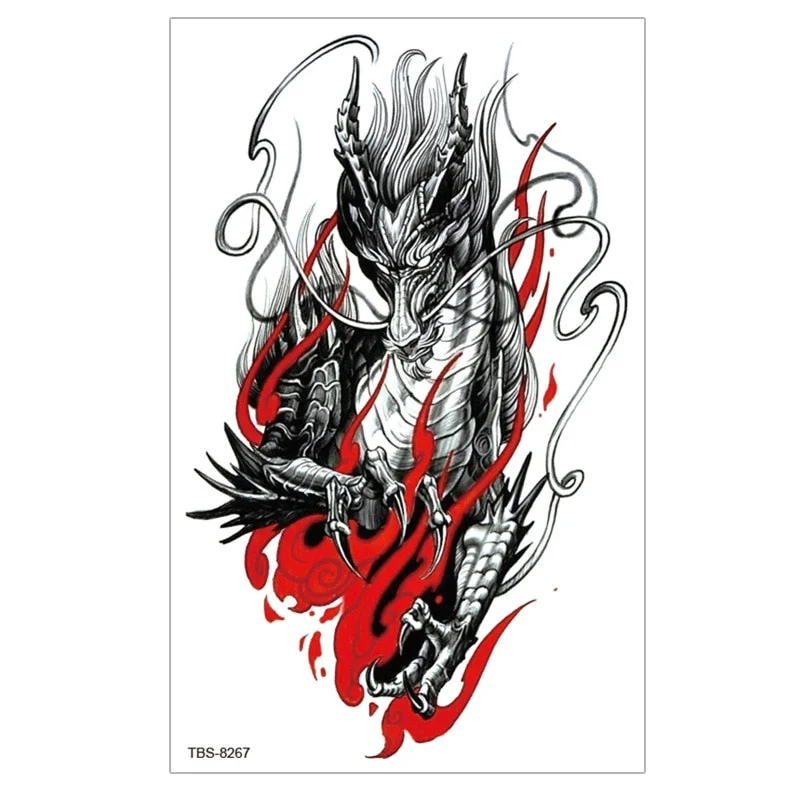 Waterproof Temporary Tattoo Sticker Lion Wolf Tiger Forest Tattoos Girl Mermaid Body Art Arm Fake Sleeve Tatoo Women Men