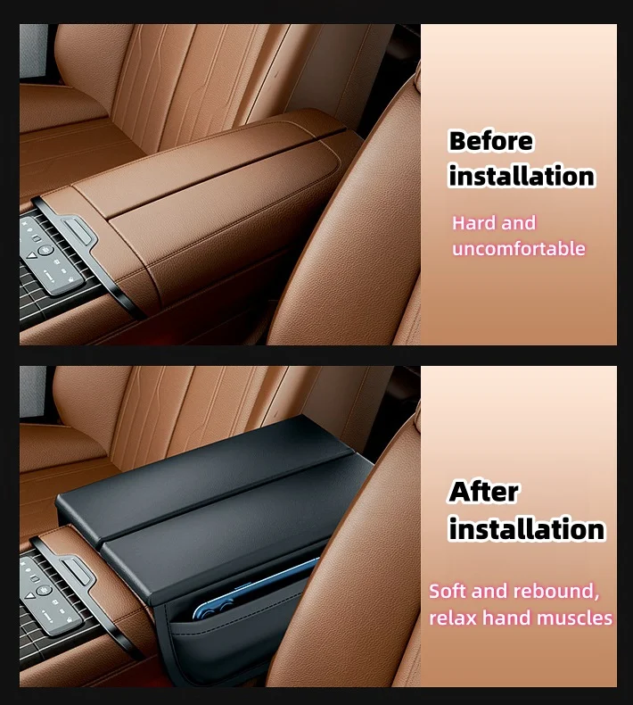 Car center opening and closing heighten storage armrest box mat