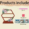 DIY Wooden Purple Flowers Diamond Painting Jewelry Holder Organizer 3-Tier Diamond Art Ring Jewelry Display Stand Ideal Gifts for Women and Girls