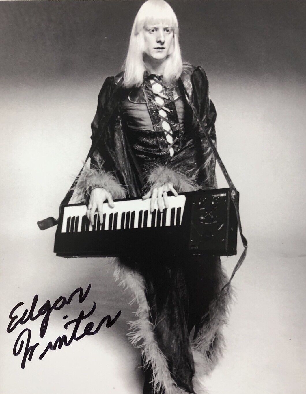 EDGAR WINTER HAND SIGNED 8x10 Photo Poster painting SINGER AUTOGRAPHED RARE AUTHENTIC  RIDE!