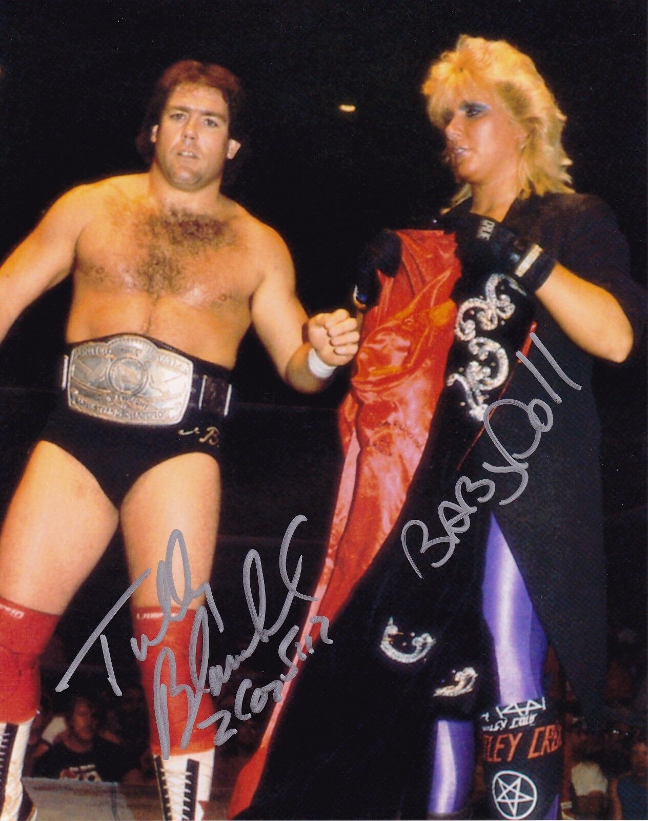 Tully Blanchard & BabyDoll WWF Four Horsemen autographed 8x10  Shipping