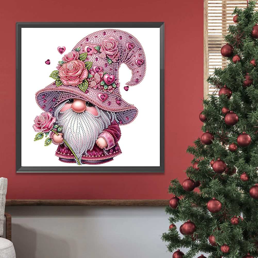 Diamond Painting - Partial Special Shaped Drill - Valentines Day Gnome(Canvas|30*30cm)