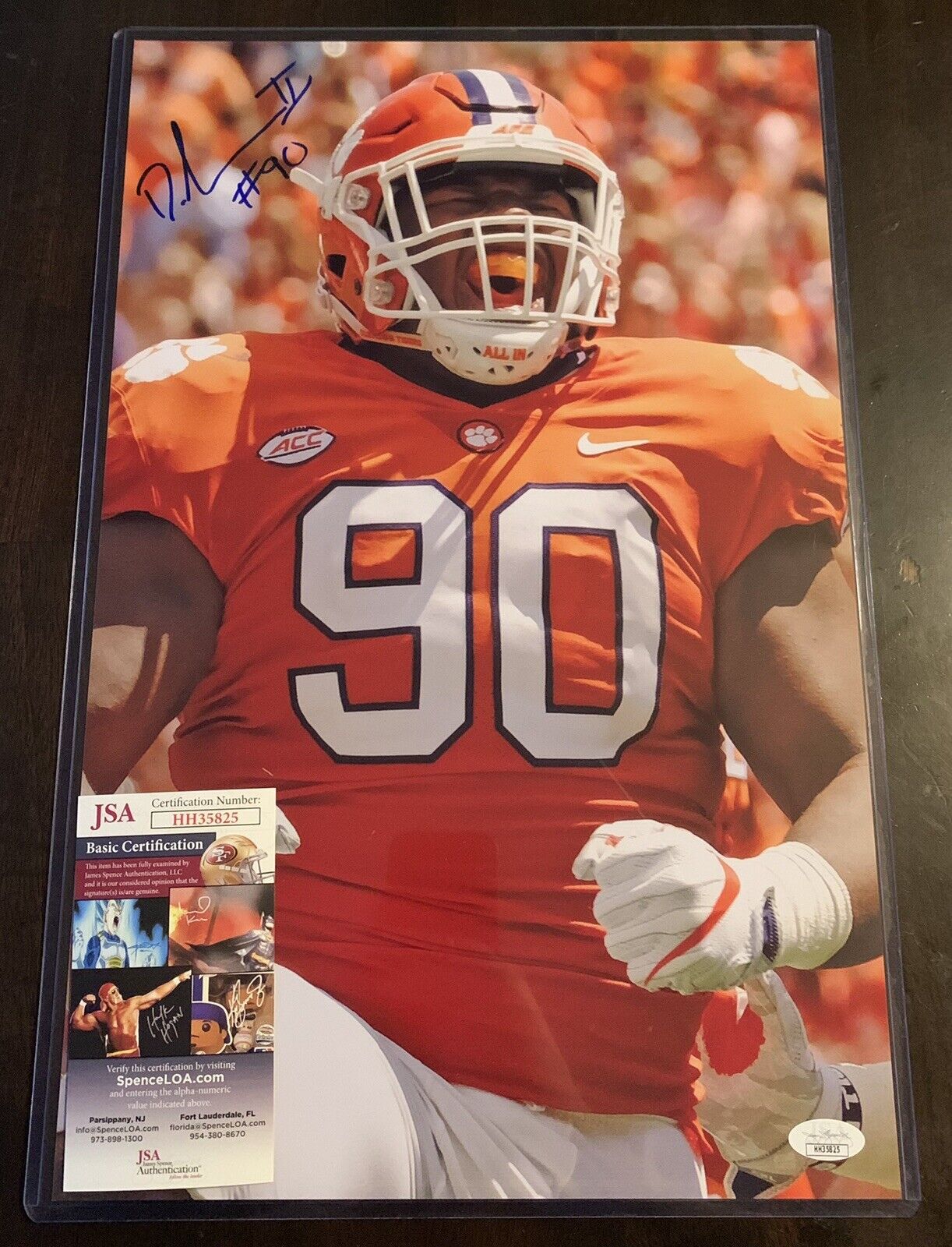 DEXTER LAWRENCE 11x17 Signed Photo Poster painting CLEMSON TIGERS FOOTBALL JSA/COA HH35825