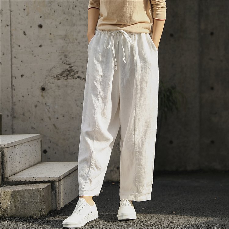 Linen Pants For Women-ChouChouHome