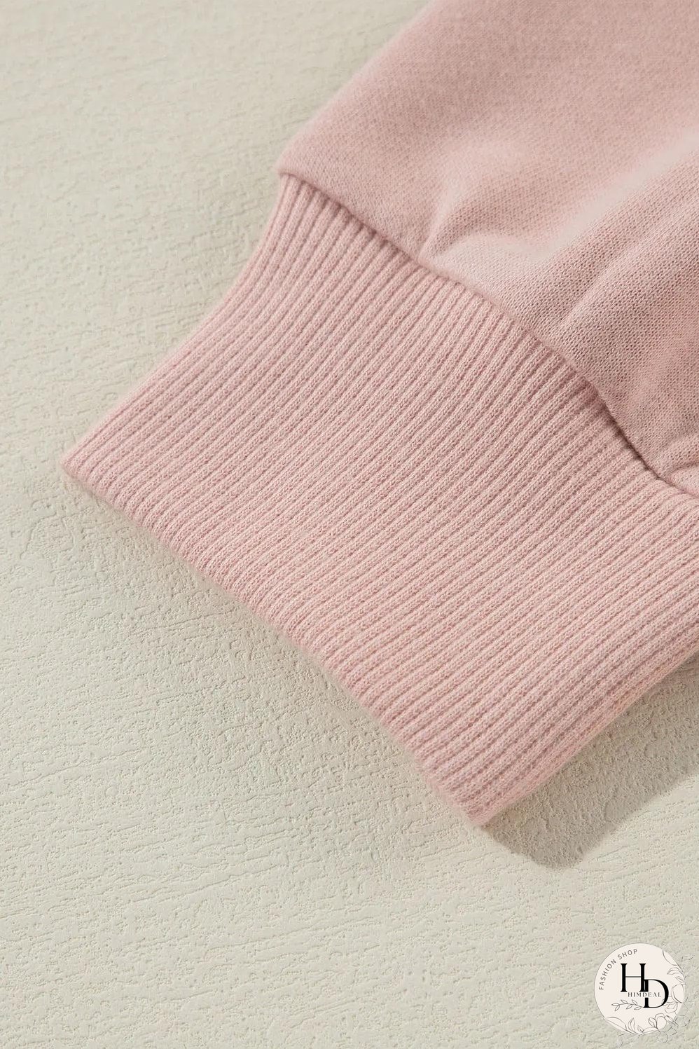 Fushia Solid Color Rivet Stud Raglan Sleeve Hoodie with Pocket