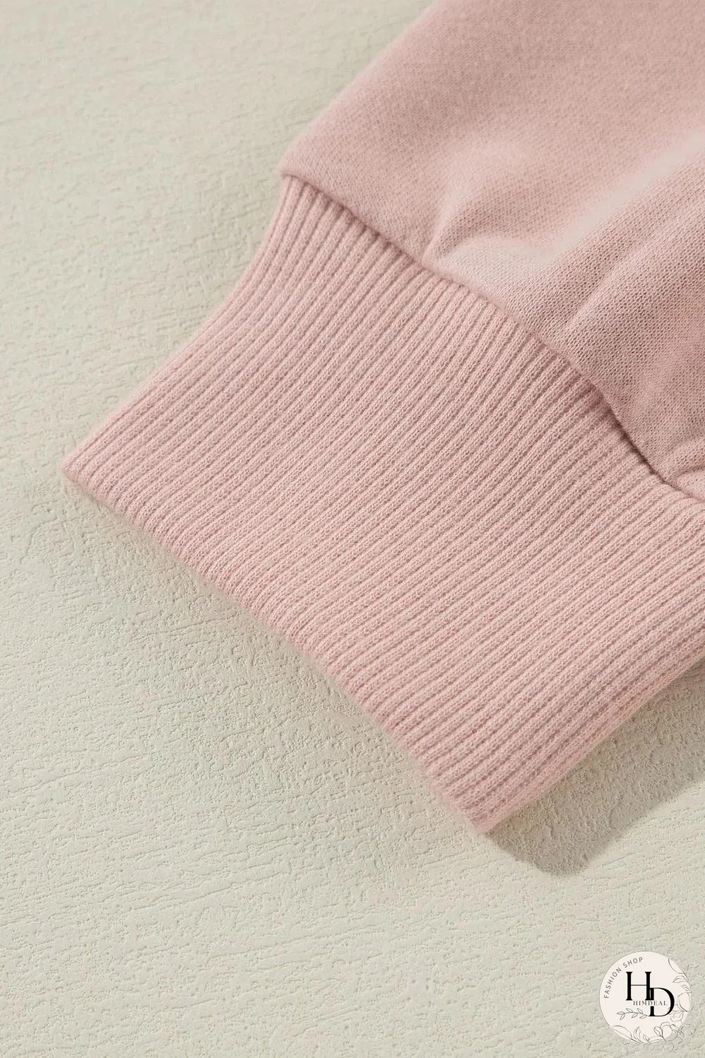 Fushia Solid Color Rivet Stud Raglan Sleeve Hoodie with Pocket