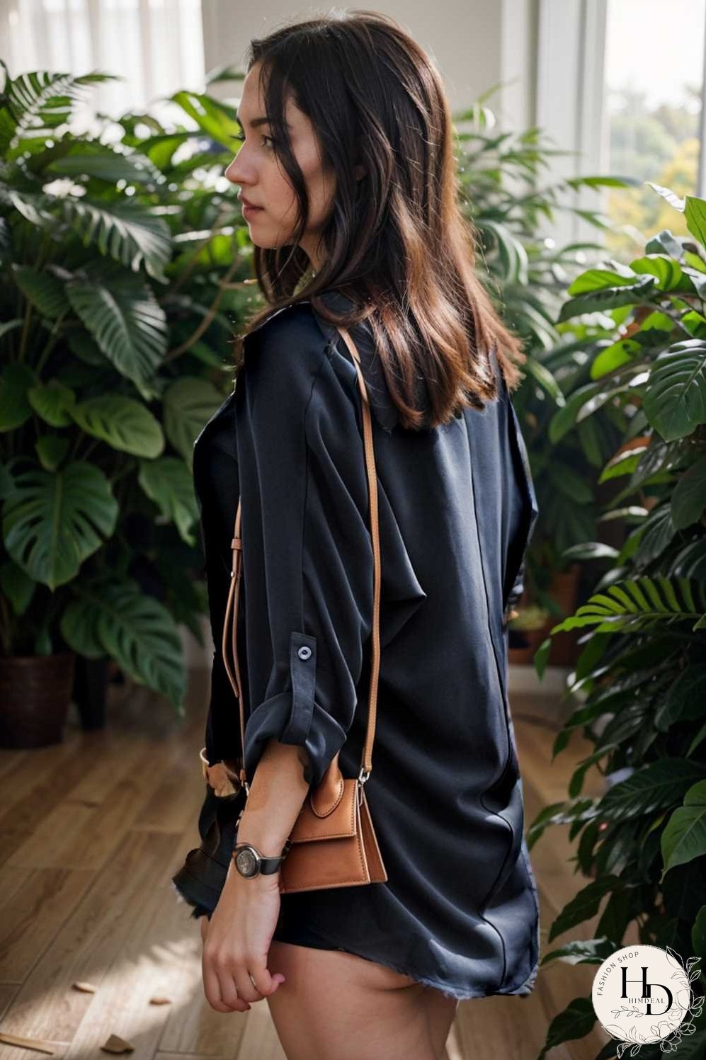 v neck long sleeved chiffon solid blouse drop shoulder closed shirt