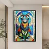 Cat Stained Glass-11CT Stamped Cross Stitch 40*60cm(Big Size)