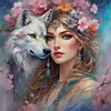 (Multi-Style) Girl And Animal-11CT Stamped Cross Stitch 50*50cm/19.69*19.69in tapestrymarket