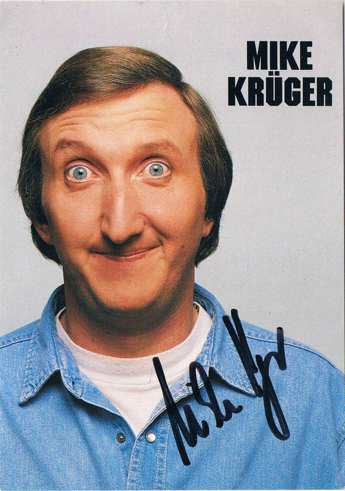 Mike Krüger 1951- genuine autograph signed 4x6