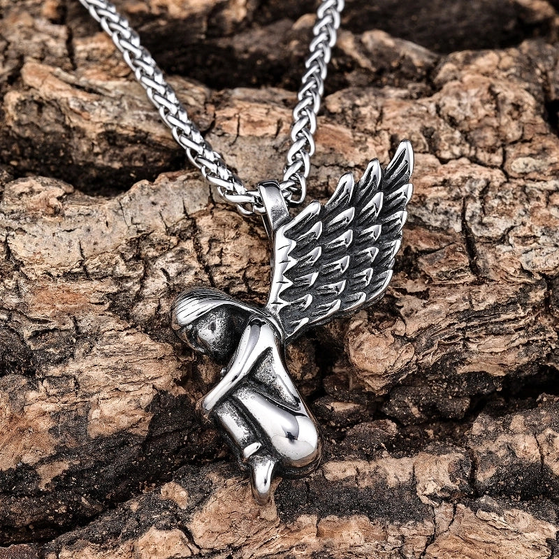 Retro Punk Angel Mask 304 Stainless Steel Carving Halloween Men’S