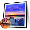 Diamond Painting-DIY Full Round Drill Seawater Sunrise