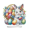 (US Only)Acrylic 2D Flat Print DIY Easter Egg Rabbit 5D DIY Diamond Art Tabletop Decor