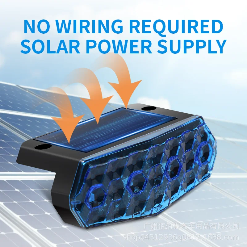 Cross-Border New Car Truck Truck Solar Right-Angle Warning Light Vibrating Flashing High-Bright Led Light Safety Light