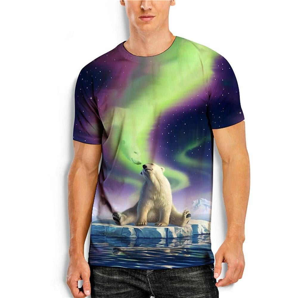3D Graphic Short Sleeve Shirts Bear