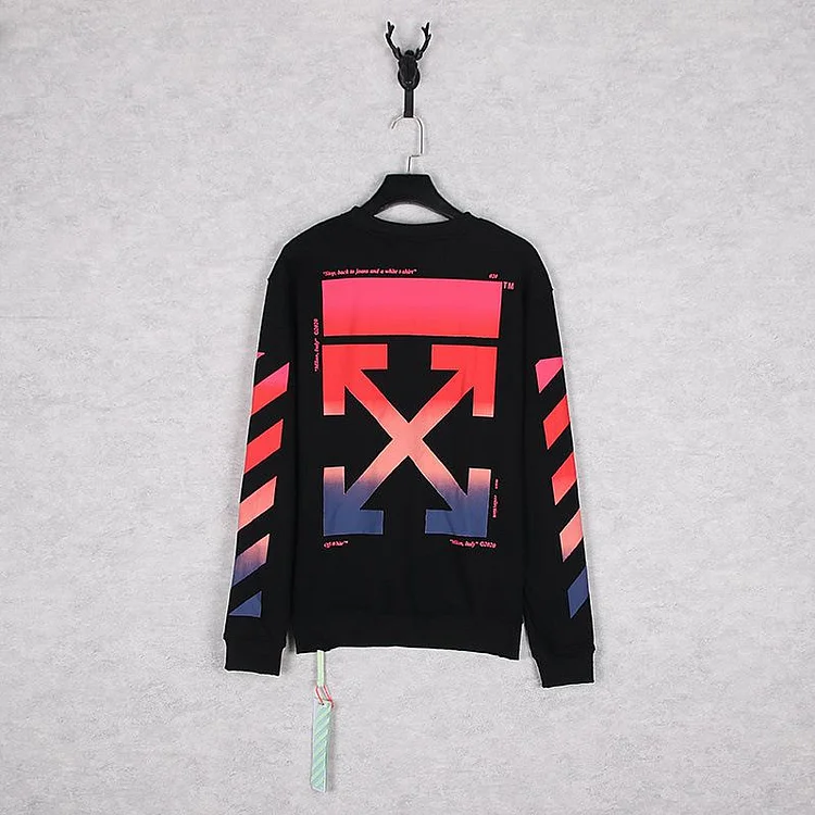 Off White Hoodie Autumn and Winter round Neck Pullover Men and Women Couple Casual Street Sweater