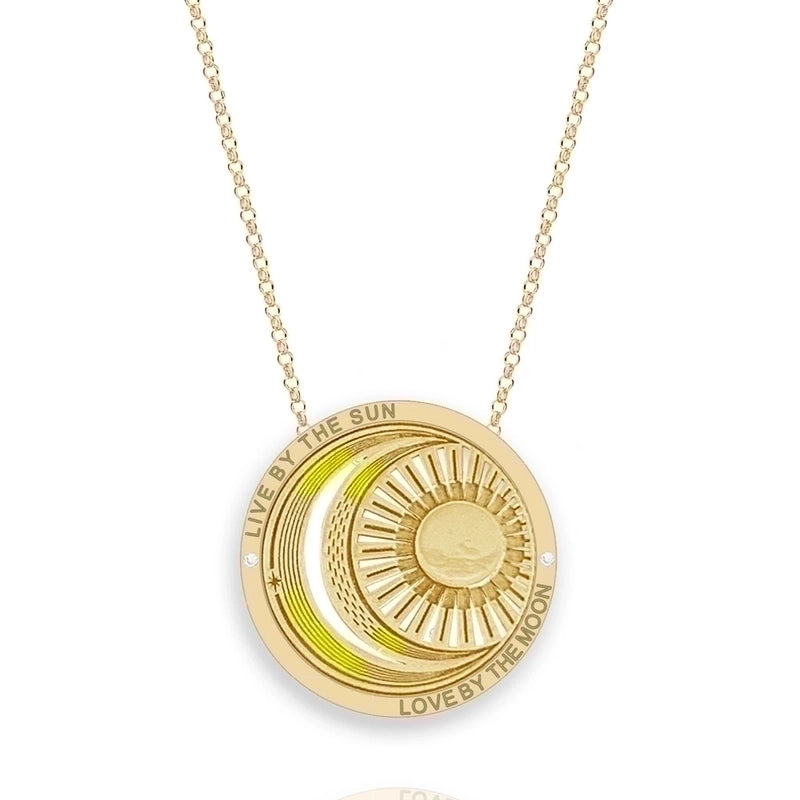 201 Stainless Steel 304 Stainless Steel Gold Plated Retro Minimalist Plating Hollow Out Sun Moon Pendant Necklace