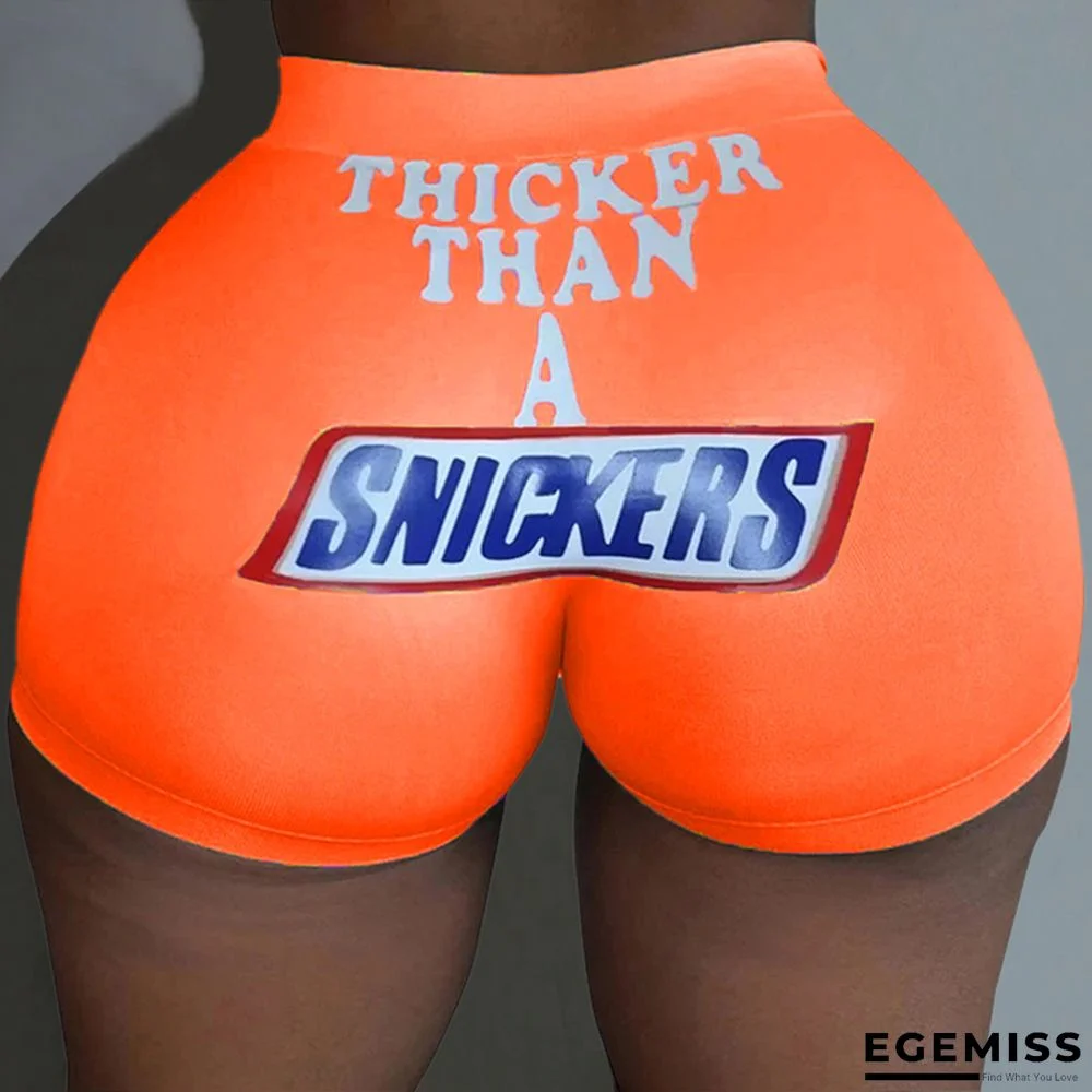 Orange Sexy Straight Sports Print Solid Sports | EGEMISS