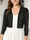 Fashionable Solid Color Lace Cardigan Top - Delicate Open Front, Sheer Three-Quarter Sleeves, Perfect for Everyday Chic Style - A Feminine & Lightweight Wardrobe Staple for Women